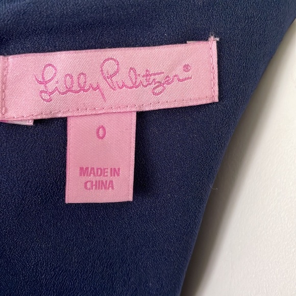 Lilly Pulitzer Rylee Shift Navy Palm Leaf Lace Dress - Picture 7 of 8